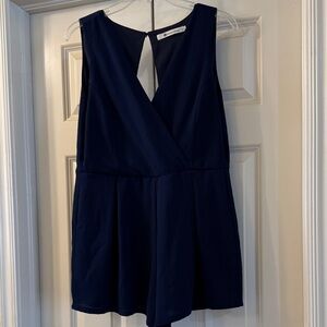 The Impeccable Pig Navy Sleeveless Romper